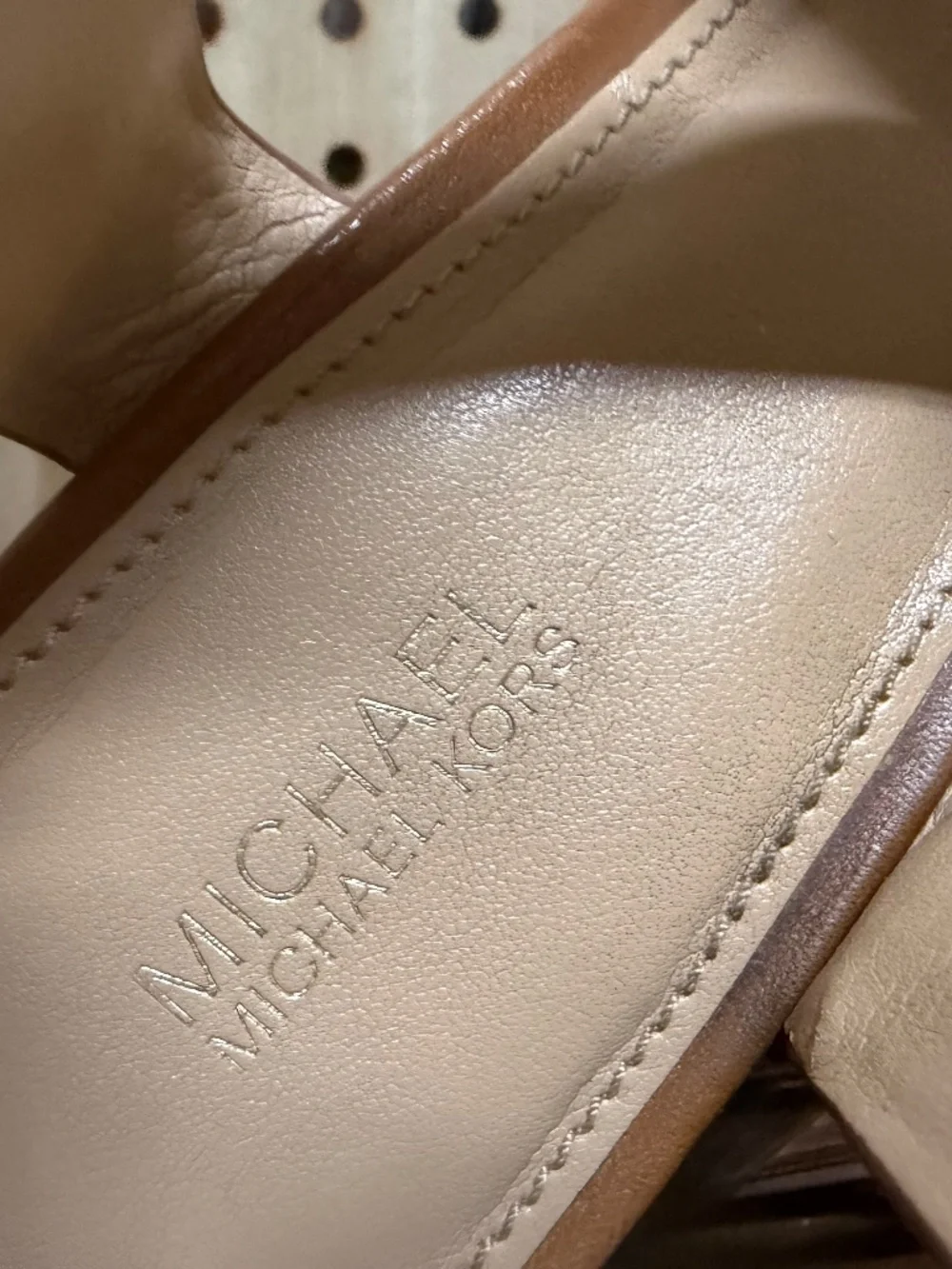 Michael Michael Kors Leather Espadrille Wedge Sandals 9.5 - Picture 3 of 11